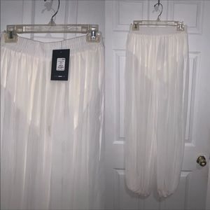 Fashion nova white chiffon pants